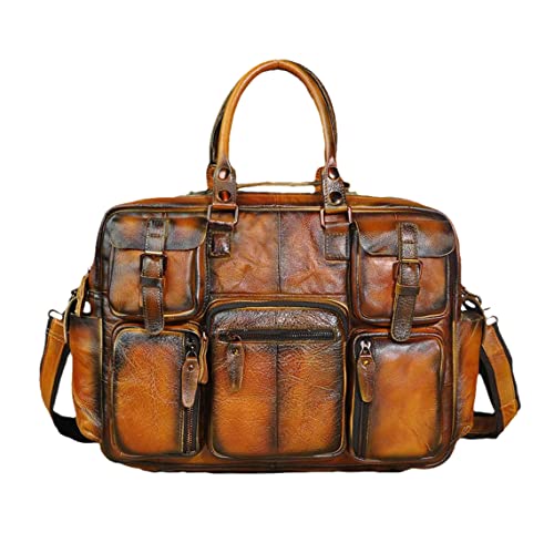 Sac à main en cuir pour homme orange l'audace d'un style valise unique