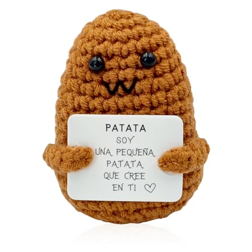 Zynxel Presente original, batata em espanhol, boneco com cartão, bonecas de malha com humor e inspiração, ideias de presente para homens, mulheres, casais e adolescentes