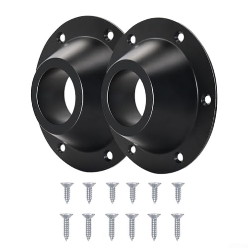 Lot de 2 ensembles de montage encastré pour table de camping-car en aluminium chromé avec pieds de table et base extérieure de bride de 165,1 cm de diamètre - Support de piédestal résistant