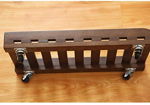 Roulettes meuble bois massif et support rectangulaire pour pot de fleurs - 4