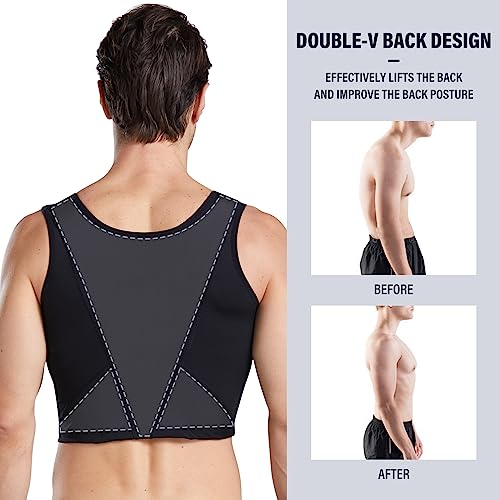 Mens Hide Gynecomastia Corset Vest Adjustable Compression Chest Binder for Men to Hide Moobs4