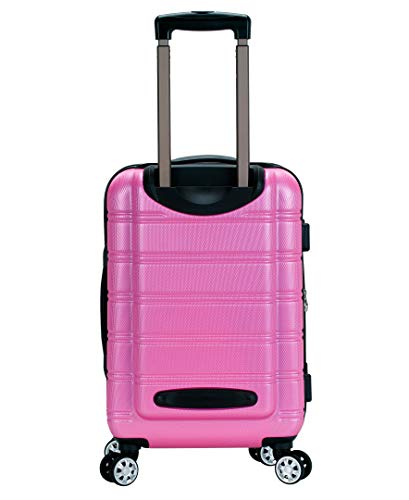 Rockland Melbourne Hardside Expandable Spinner Wheel Luggage, Pink, Carry-On 20-Inch #TOP1