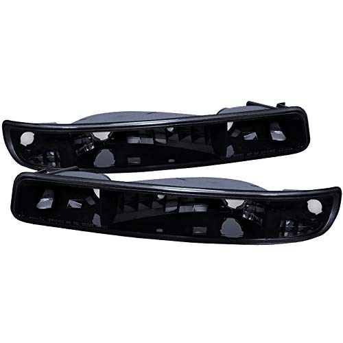 Carpartsinnovate Fits 99-06 GMC Sierra Yukon XL Bumper Glossy Piano Black Signal Lamps Parking Lights