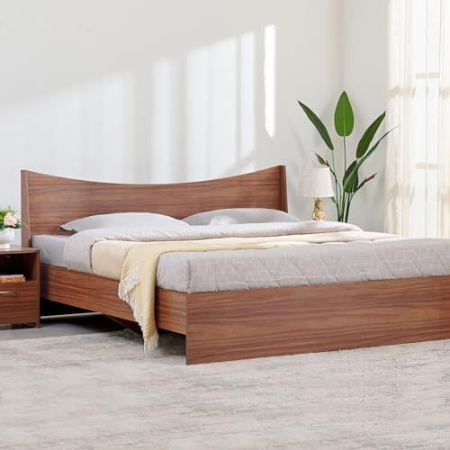 Image of Home Centre Helios Alton King Bed |Engineered Wood King Bed| (Walnut) |1 Year Warranty