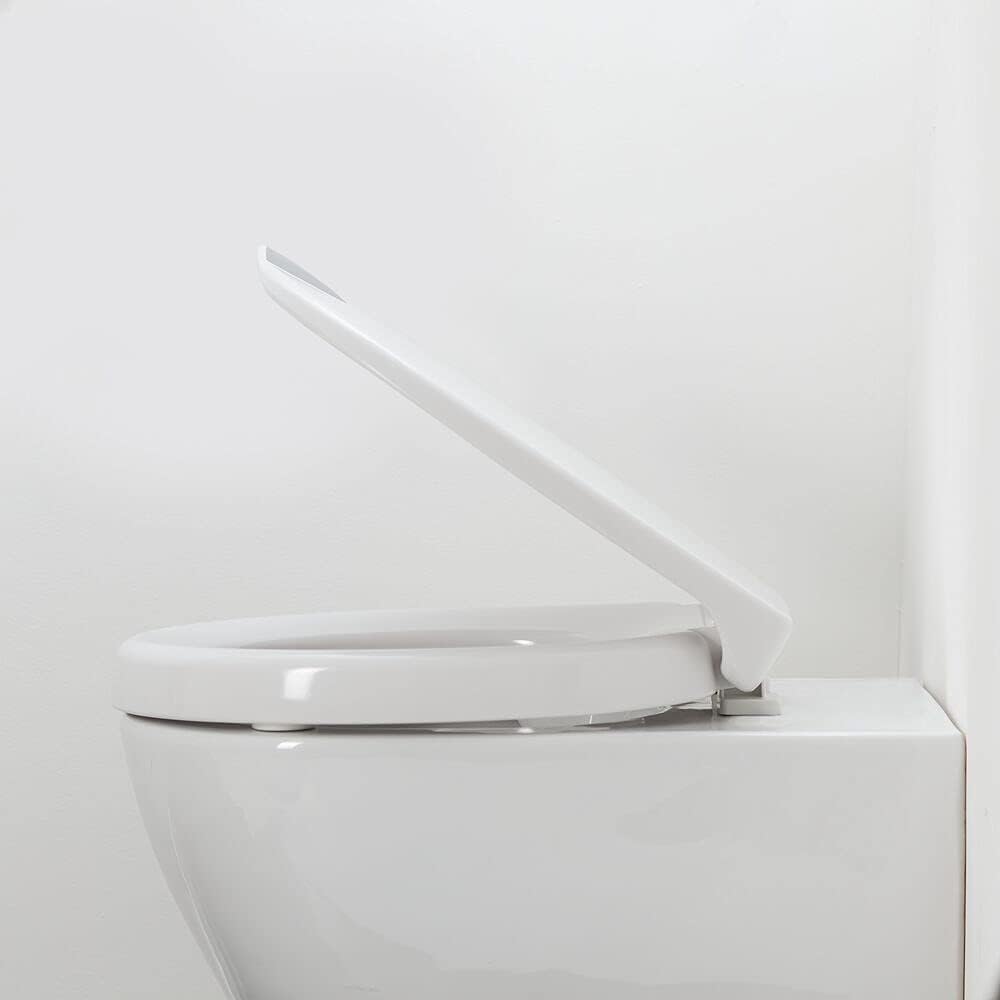 Tiger Toilettensitz Comfort Care, WC-Sitz mit 5 cm Sitzerhöhung und Absenkautomatik, verbesserter Sitzkomfort durch erhöhte Sitzfläche, Duroplast, Farbe: weiß, extra stabile Befestigung