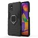 Produktbild HAOTIAN Hülle kompatibel für Samsung Galaxy M51, Handyhülle mit 360 Grad Finger-Halter Kickstand für magnetische KFZ-Halterung, Dual Layer Silica TPU + Harter PC Schutzhülle Cover. Schwarz