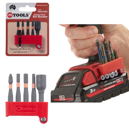 Red Magnetic Bit Holder by 48 Tools - Compatible with Milwaukee 18V/M18 Drills & Tools, Enhanced Screw & Bit Retention