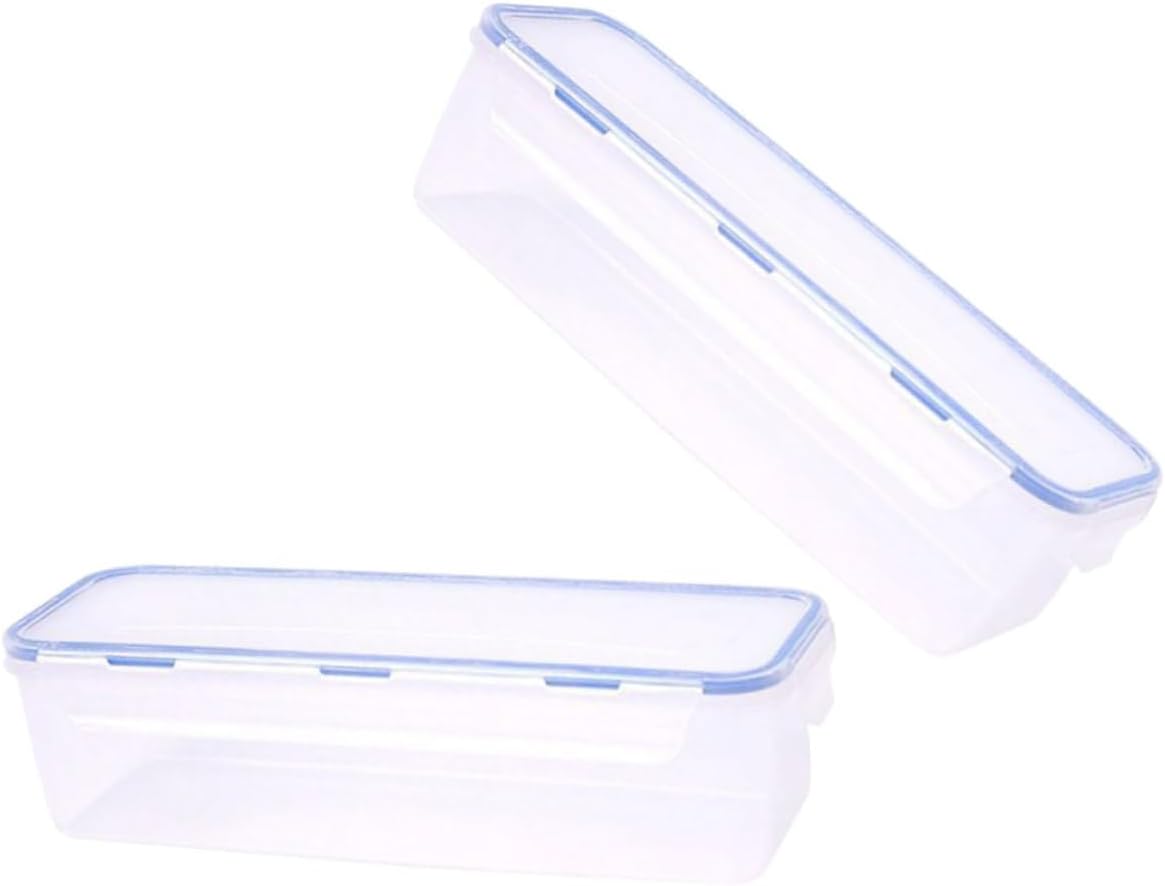 2pcs Rectangle Airtight Food Storage Boxes Pasta Container Noodle Storage Box Spaghetti Sealing Lids