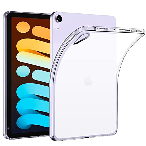 BAOWEI Coque compatible avec iPad Mini 6 2021 (6ème génération), coque de protection en silicone transparent mat arrière - Translucide Cover