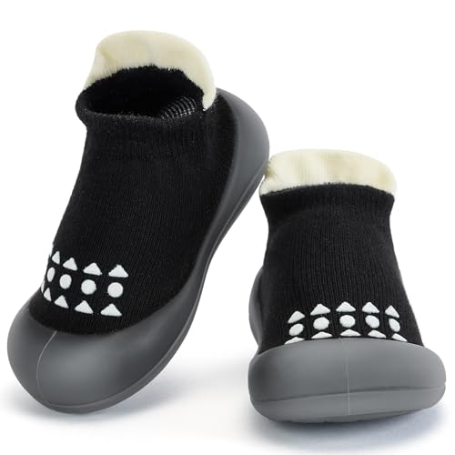 Image of BACSAC Infant Walking Shoes Baby Sock Shoes with Soft Rubber Sole, Non-Slip Toddler Slippers for boys and girls, Breathable Sneakers