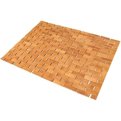 Bamboo Bath Mat, Anti-Slip Mat, Natural Bamboo Floor Mat for Shower Bath & SPA - Natural Color Cover