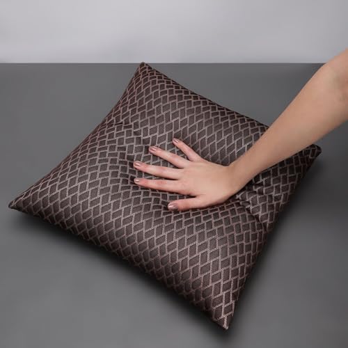 Image of LA VERNE Luxury Premium Cloth Microfibre Blown Technology Filled Cushion Filler Pack of 5 (16 inchX16 inch) (Dark Brown)