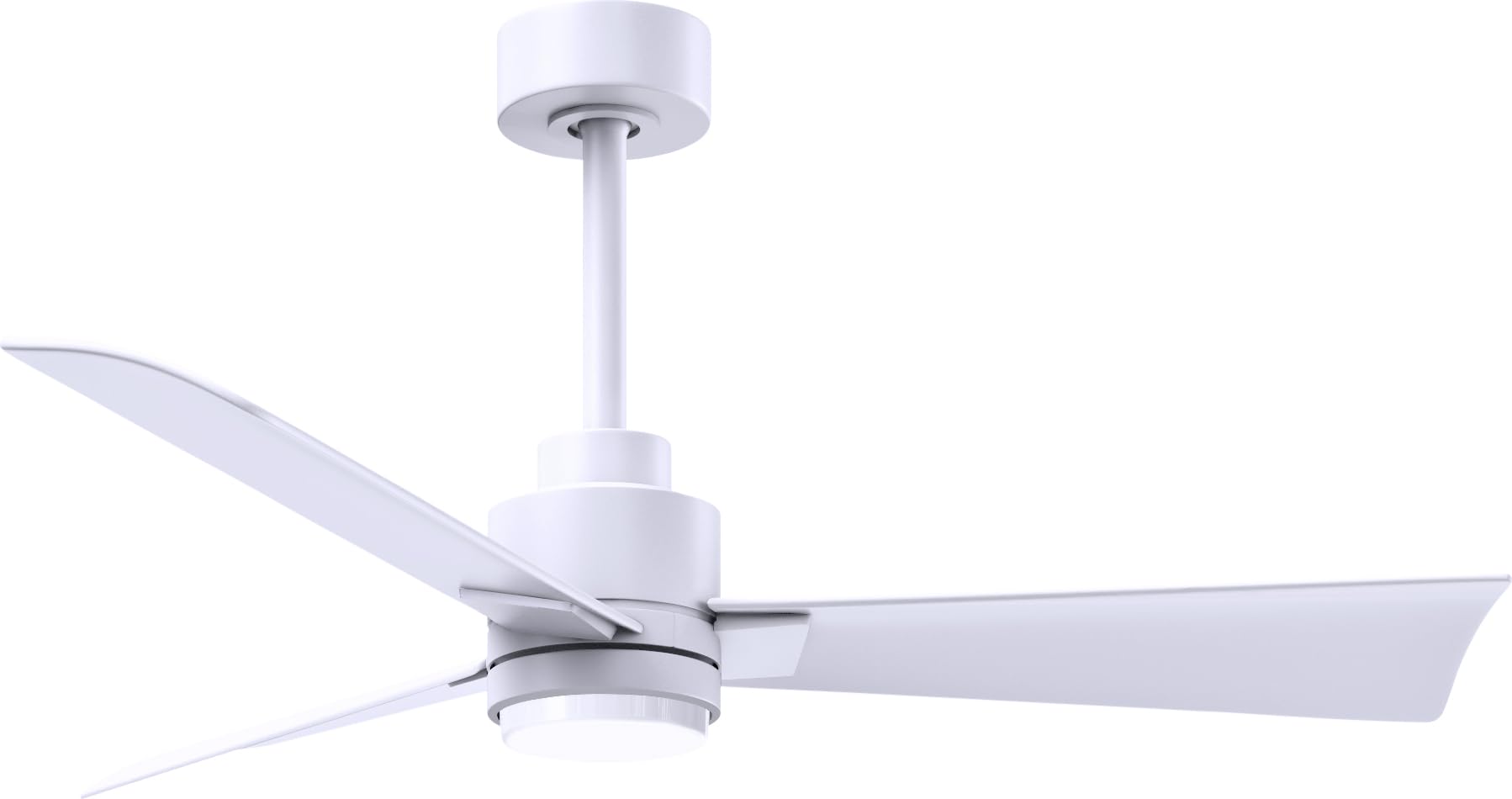 Matthews AKLK-MWH-MWH-42 Alessandra Indoor/Outdoor Damp Rated 42" Downrod Mount Ceiling Fan with LED Light and Remote, Matte White