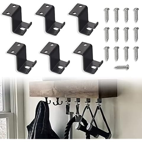Karbay 6 Pack T Lock T-onal Accessory Stainless Steel Shelf Hooks, Easy to Install on Floating Shelves - T Shelf Brackets fit The T-onal Accessories Perfectly Cover