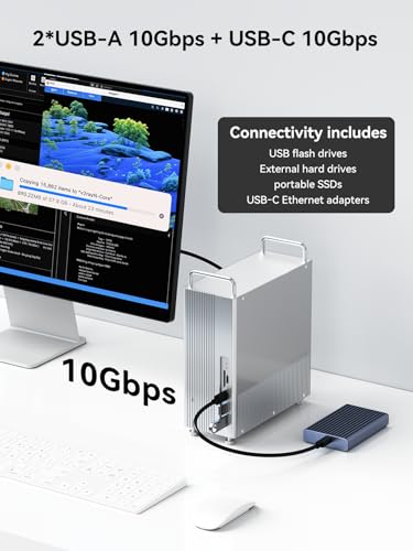 Image of ACASIS 40Gbps Mac mini M4 Dock & Stand with Dual-Bay NVMe SSD Enclosure,11-in-1 Docking Station for Mac mini M4 /M4 Pro, Dual DisplayPort MST, 3xUSBA 10Gbps, 30W PD, SD /TF Reader