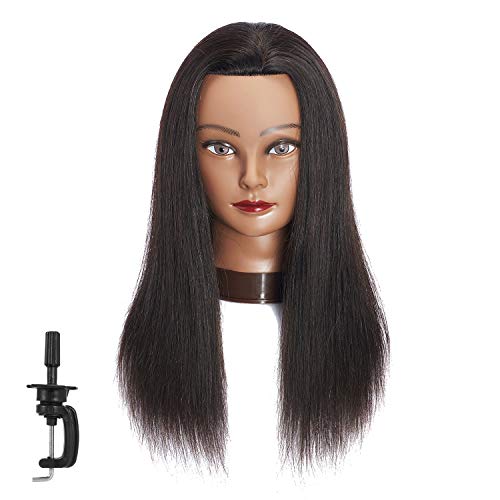 Traininghead 20-22" Female 100% Human Hair Mannequin Head Hair Styling