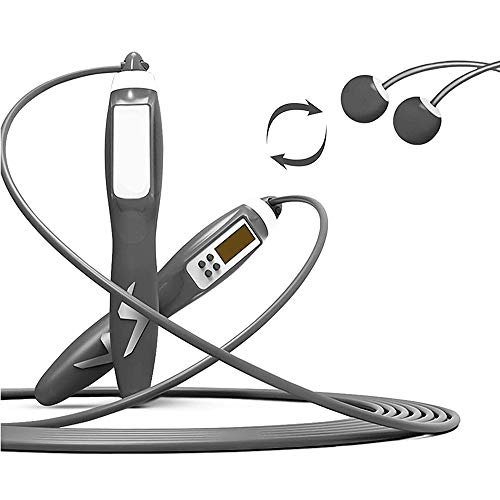 LLSZ Jump Rope, Digital Weighted Handle Workout Jumping Rope with Calorie Counter for Training Fitness, Adjustable Exercise Speed Skipping Rope for Men, Women, Kids, Girls