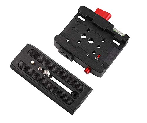 Wondalu Professional Aluminum Alloy Rapid Connect Adapter Mount Camera Quick Release Shoe Plate With 1/4 3/8 Inches Screw For Dslr Camera Camcorder Tripod Monopod, Compatible With Manfrotto 577/501Pl/ #TOP2