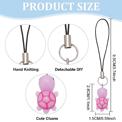 DELORIGIN 10 Stück Handygurte In Schildkrötenform 5 Farben Harz Schildkröte Telefonanhänger Tier Schlüsselanhänger Dekorative Hängeanhänger Für Frauen Geldbörse Schlüsselanhänger Anhänger Handyhüllen