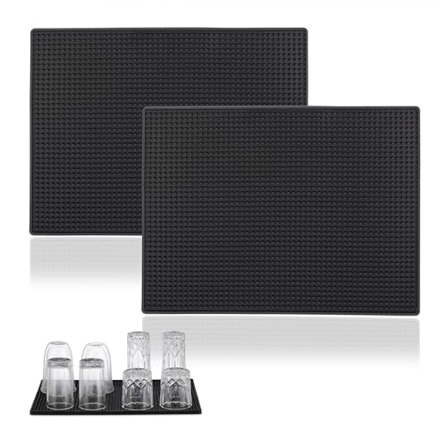 Relaxdays Barmatte 2er Set, mit Noppen, 40 x 30 cm, Abtropfmatte...
