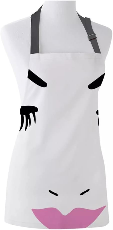 Women Face Pattern Kitchen Apron Adult Female Home Cooking Baking Cleaning Aprons Bibs Tools