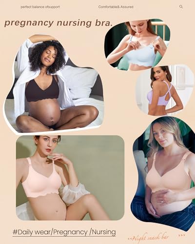 As Fairy Still-BHS zum Stillen, kabelloser, Nahtloser Schwangerschafts-BH, Ultra-Komfort-Schwangerschafts-Schlaf-Bralette für Frauen (Carbon Grey XL)