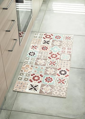 Nazar Tapis Rectangulaire Motifs Carreaux de Ciment, 50 X 100cm, Multicolore