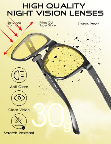 Miniatura 6 de Attcl Hombre Gafas De Sol Gafas De Conducción Nocturna Al-Mg Metal Super Ligero Marco 8587 Night Vision