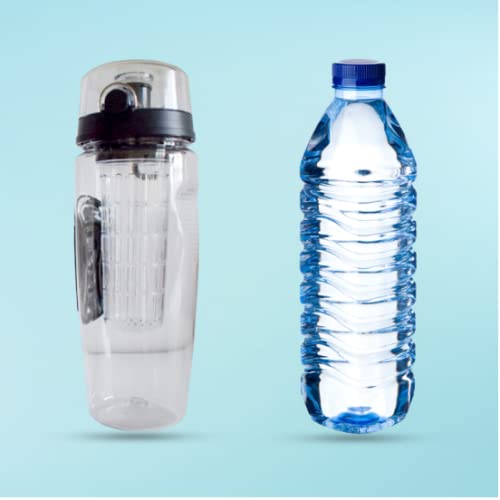 Sport Fruit Infuser Water Bottle, Flip Top Lid & Dual Anti-Slip Grips, Bpa Free Infuser Water Bottle (Black, 32Oz) #TOP2