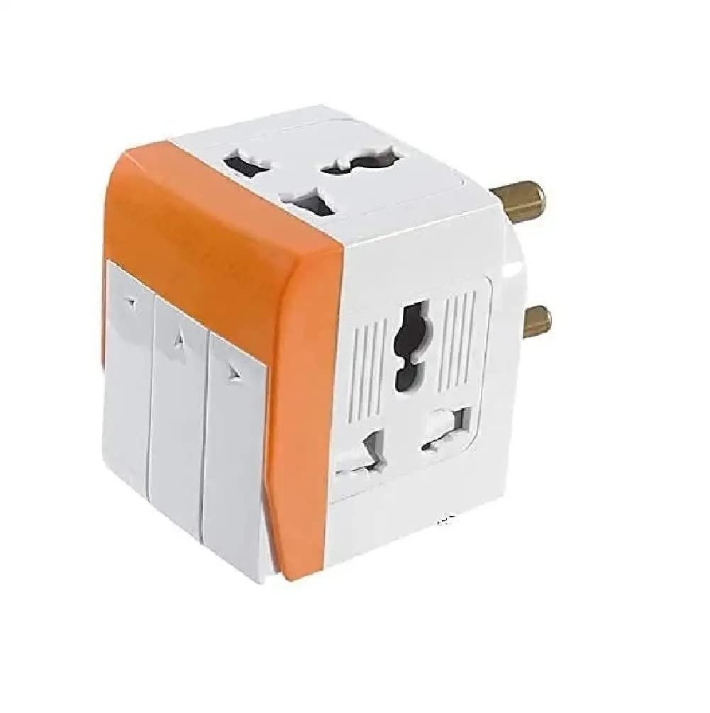 Cheet enterprise 3 Way Pin Multi Plug Socket Universal Travel Adapter with Individual Switch Safety Shutter LED Indicator-3 Way Plug Extension for Home Office Industrial - 5A-250V-image-44
