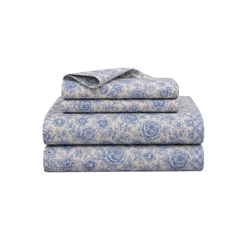 Image of THEA Double Bedsheet Set| 100% Cotton Like Soft Fabric | Microfiber Double Bedsheet for Double Bed (90 X 100 inches) with 2 Pillow covers,Bluebell Garden