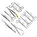 11-Piece Surgical Instruments Set - Mayo-Hegar Needle Holder 14cm, Castroviejo, Kelly & Mosquito Forceps - Stainless Steel - for Veterinary & Medical Training Spay/Neuter & Animal Dental Tools