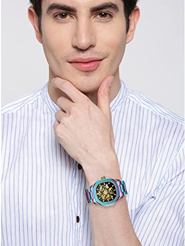 Kredo Men OTUS² Neo Chrome Automatic Skeleton Analogue Self-Winding Watch 43MM - KW097 - Image 6