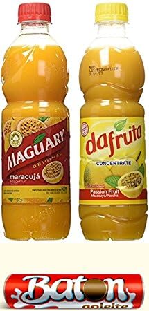 Maguary Passion Fruit Concentrate Juice 500ml + Dafruta Passion Fruit Concentrate Juice 500ml + Baton Milk Chocolate 16g
