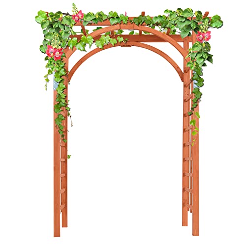 Giantex 85Inch Wooden Garden Arch Wedding Arch For Ceremony, Garden Arbor Trellis For Climbing Plants Vines, Easy Assembly, Outdoor Flower Arches Wedding Arbor For Bridal Party #TOP6