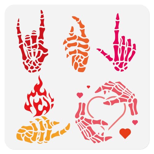Doodlream Skeleton Hands Wall Stencil
