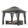 Bealife 11×11 Pop Up Gazebo Tent with Mosquito Netting, Instant Gazebo, Party Tent with Roller Bag, Pop Up Canopy Tent for Parties Patio Lawn Backyard Garden Deck, Grey