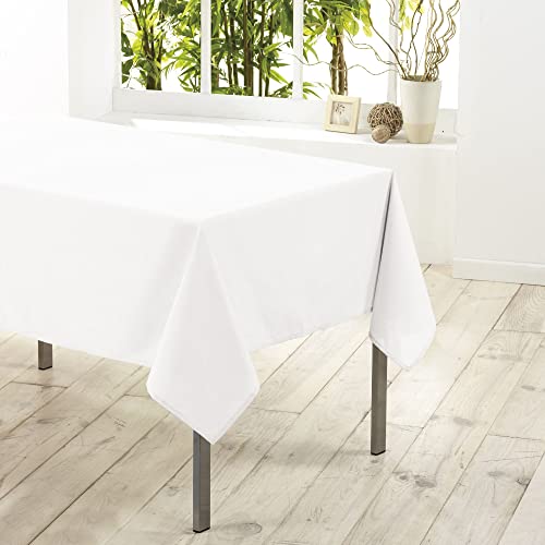 NAPPE RECTANGLE 140 x 200 CM POLYESTER UNI ESSENTIEL BLANC