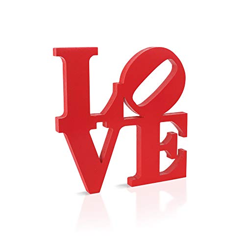 Colorscrazy Scritta in Legno Love Colore Rosso - Targa in Legno da appoggio - Scritta Decorazione per la Cucina o Salotto - Design