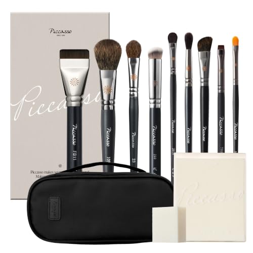 Piccasso Makeup Brush Set, 10-Piece Professional Korean Makeup Br...