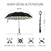 MRTLLOA Double Layer Inverted Umbrella with C-Shaped Handle, Anti-UV Waterproof Windproof Straight Umbrella for Car Rain Outdoor Use(Chec)