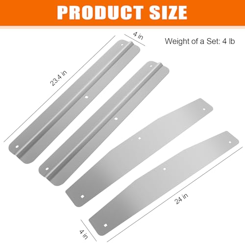 Image of Heavy Duty Mud Flap Weights Universal Pair with Backing Plate | 24 Inch Length, Mirrored Design, Includes Install Screws, for Semi Trucks