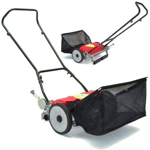 D&L 460mm Hand Push Lawnmower with Catch Basket Cover