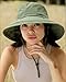 Sun Hats for Women Gardening Hat Wide Brim Ponytail Beach Sun Protection Breathable Cotton Summer Hat with Fold-Up Brim Green