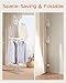CASAMAYA Clothes Drying Rack Foldable, 74.8 inch 2 Tier Laundry Drying Rack with Rotating Clothes Rail for 54 Pieces of Clothes, Space Saving, Indoor, Stainless Steel, White and Silver CDR002W01