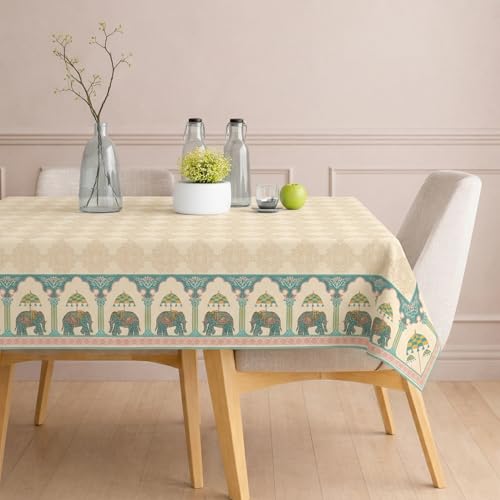 Image of STITCHNEST 'Tavola Luxe Series' Dining Table Cover 60x90 Inches | 6 Seater - 8 Seater Rectangular Dining Table Cover | Premium Fabric, Washable & Colour Fast