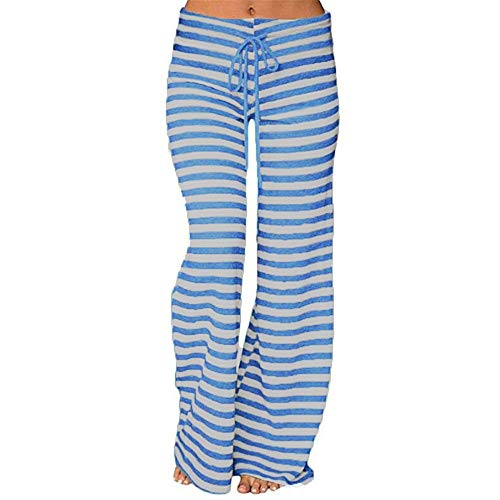 Pantalon large à rayures et taille haute pour femme - Style chic et fluide