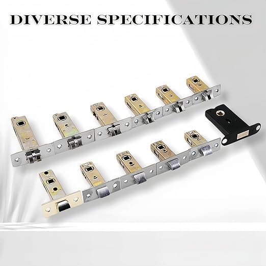 Bathroom Door Latch Tubular Mortice Stainless Steel 30mm Flat Sprung Lever with Strike Plate 2 Pcs