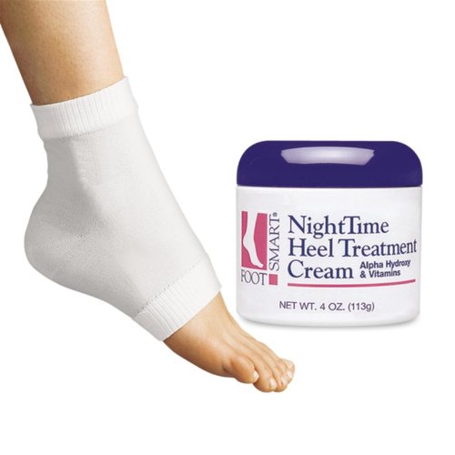 FootSmart NightTime Heel Treatment Cream with 2 Heel Socks, Kit
