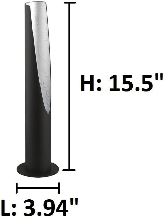 EGLO 97581A Barbotto 15.5 Inch LED Dimmable Table Lamp Plug-in Lighting for Living Room, Bedroom, Dorm, and Office, White/Silver